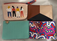 Ipsy Makeup Cosmetic Bag Browns, Blues  Pinks Travel Lot of 4