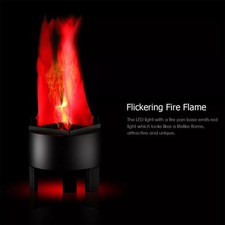 AS LED Flame Effect Light Simulated Fire Bowl Black Base Party Pub KTV Disco