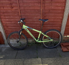 Rockrider 26in Green Black Mountain Bike Front Suspension Flat Bar is used