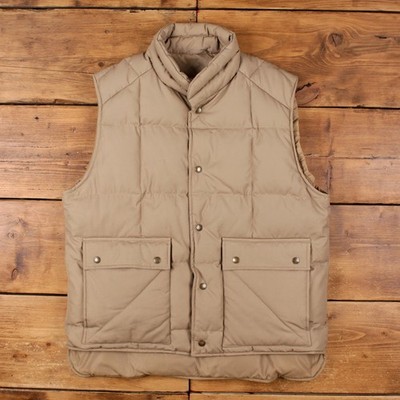 Vintage St John's Bay Puffer Gilet XL 90s Gilet Weste Daunen Beige