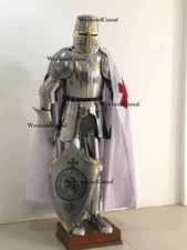 Medieval Armor Suit Knight Crusader Templar Full Body Armour Halloween Costume