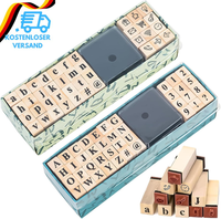 80 Stk Stempel Buchstaben Set, Alphabet Holzstempel Buchstaben Zahlen Und Symbol