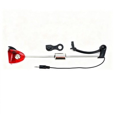 Metal Hard Rod Fishing Bracket with LED Flash Bite Alarm Indicators Carp