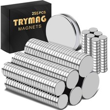 TRYMAG Small Strong 6 Different Sizes 255Pcs Rare Earth mix-255Pcs, silver