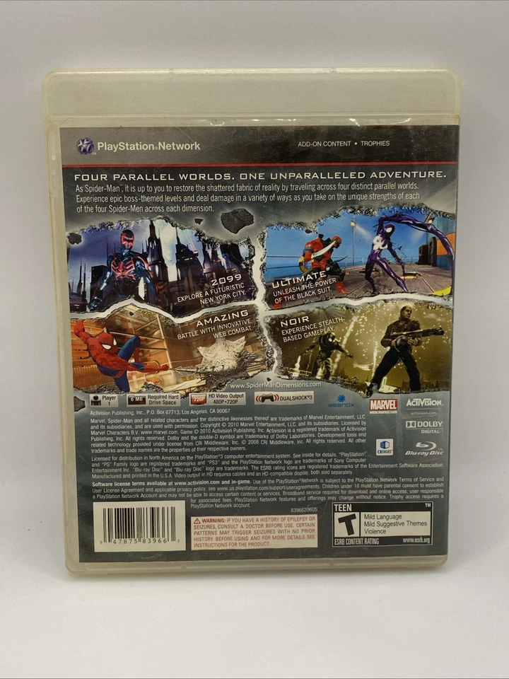 Spider-Man: Shattered Dimensions Sony PlayStation 3 CIB working And Tested - Image 2 of 4