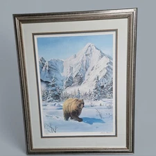 Charles Gause "Grizzly Winter" Signed Limited Edition Print 1979 Bear Alaska