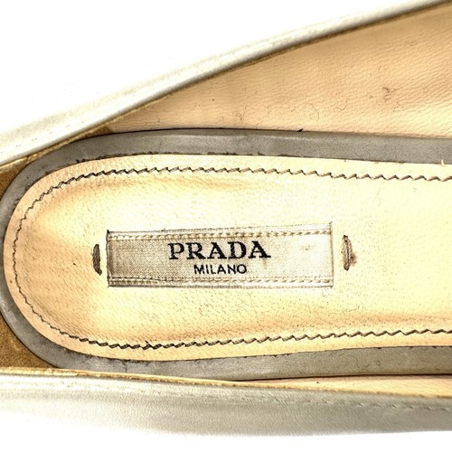 PRADA graue Leder Peeptoe Pumps | minimalistische italienische Designer Heels Gr. 37,5 - Bild 11 von 16