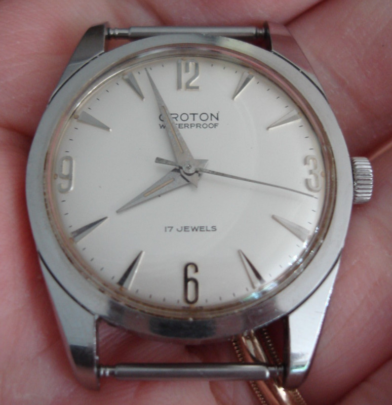 1950's Croton Waterproof Laquered Swiss 17 Jewels Explorer AS ST 1686 wristwatch