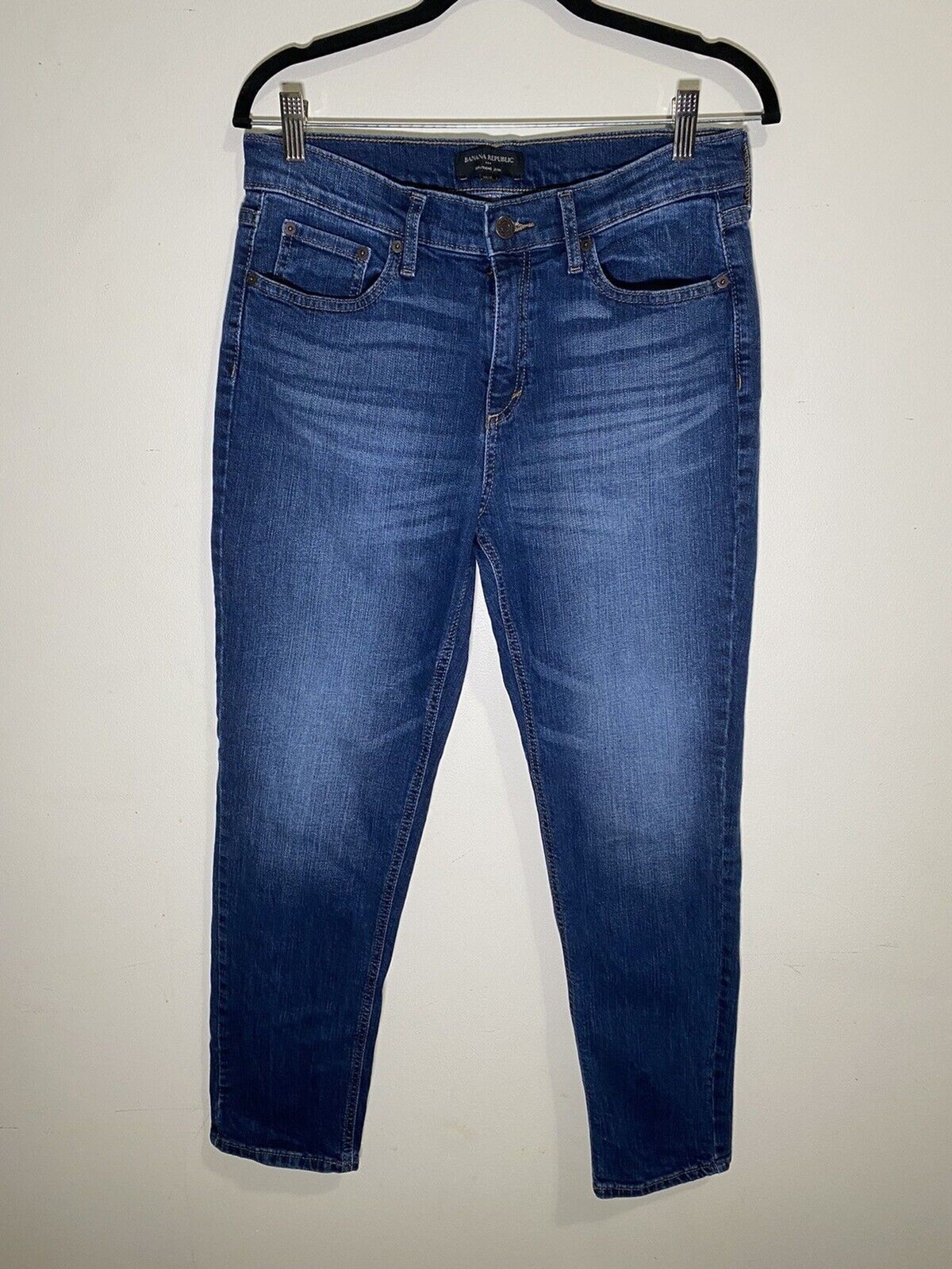Banana Republic Womens Skinny Jeans Size 28 6 Mid Rise Blue Denim Stretch Pants