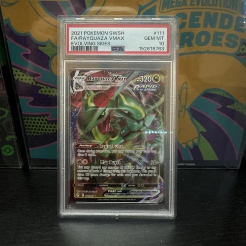 2021 POKEMON SWORD & SHIELD EVOLVING SKIES #111 FULL ART/RAYQUAZA VMAX PSA 10