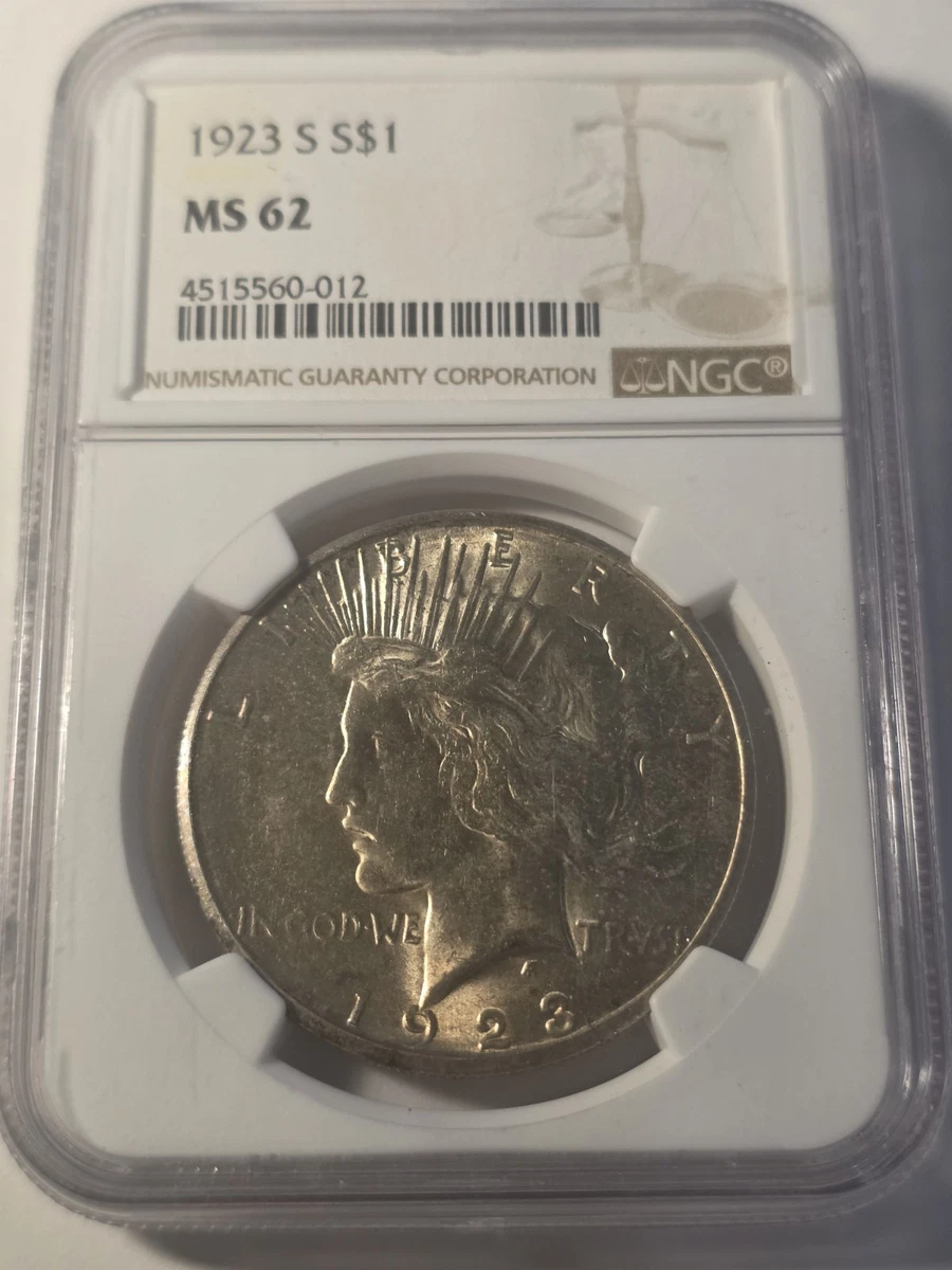 1923 Year Grade MS 62 Peace US Dollars (1921-1935) for sale | eBay