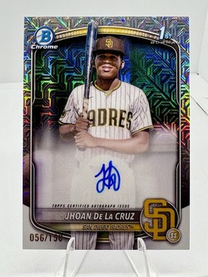 2025 Bowman Chrome Jhoan De La Cruz Auto /150 BMA-JD Mojo Refractor PADRES