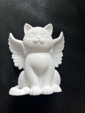 Cat Angel Garden Memorial Figure Indoor/Outdoor Sweet White Kitty Desk Decor