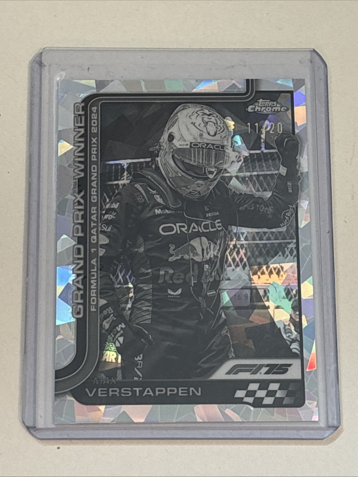 2025 Topps Chrome Sapphire F1 GP Winners Max Verstappen #115 Black & White 11/20