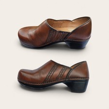 Dansko Sienna Women's Size 39 Brown Leather Professional Nursing Clog Shoes Used