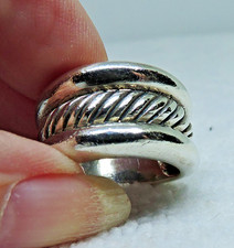 Heavy Wide Thick Band Ring size 7.5 Sterling Silver 925
