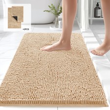 Bathroom Rugs Set 2 Piece Bath Mat Washable Chenille Bath Rugs Non Slip Backi...