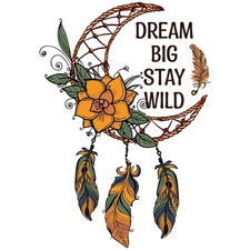 Dream Big Positive Mindset Sticker Labels (6) Card Gift Craft Paper Journal