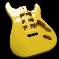 Yellow Basswood Body Electric Guitar for ST DIY Build Replace H-S-H Route Glossy