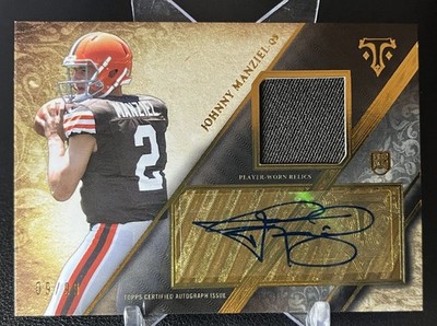 JOHNNY MANZIEL 2014 Topps Triple Thread Rookie Patch Auto /99 RC Browns #TTRAR-4
