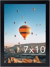 7X10 Picture Frame Black for Wall Hanging or Tabletop- Wall Mounting Horizontall