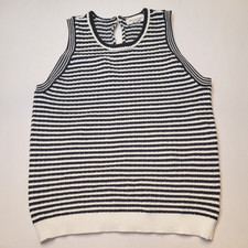 Free Assembly Black White Stripes Knit Tank Top Woman Size M Secondhand