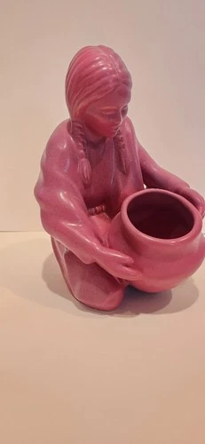 Van Briggle Pottery Indian Girl Maiden Lorelei Signed Mulberry Colorado Springs