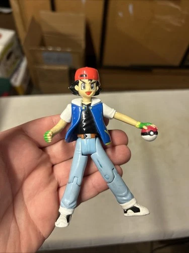 Pokemon Ash Ketchum Action Figure 2000 Vintage Nintendo Hasbro Great Condition