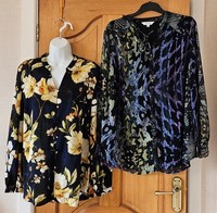 Bundle 2 X Long Sleeve Blouses Tops Shirts Floral Design JD Williams/Tog Size 18