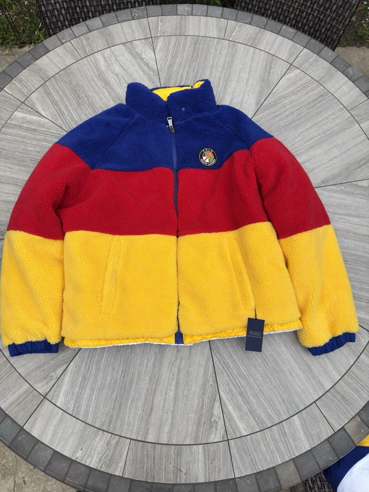 Polo Ralph Lauren Sun Valley Colorblock Sherpa Full Zip Puffer Jacket M - product detail image 10