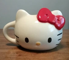 Sanrio Hello Kitty with Red Bow Ceramic Planter Mug Pen Pencil Holder Great Cond
