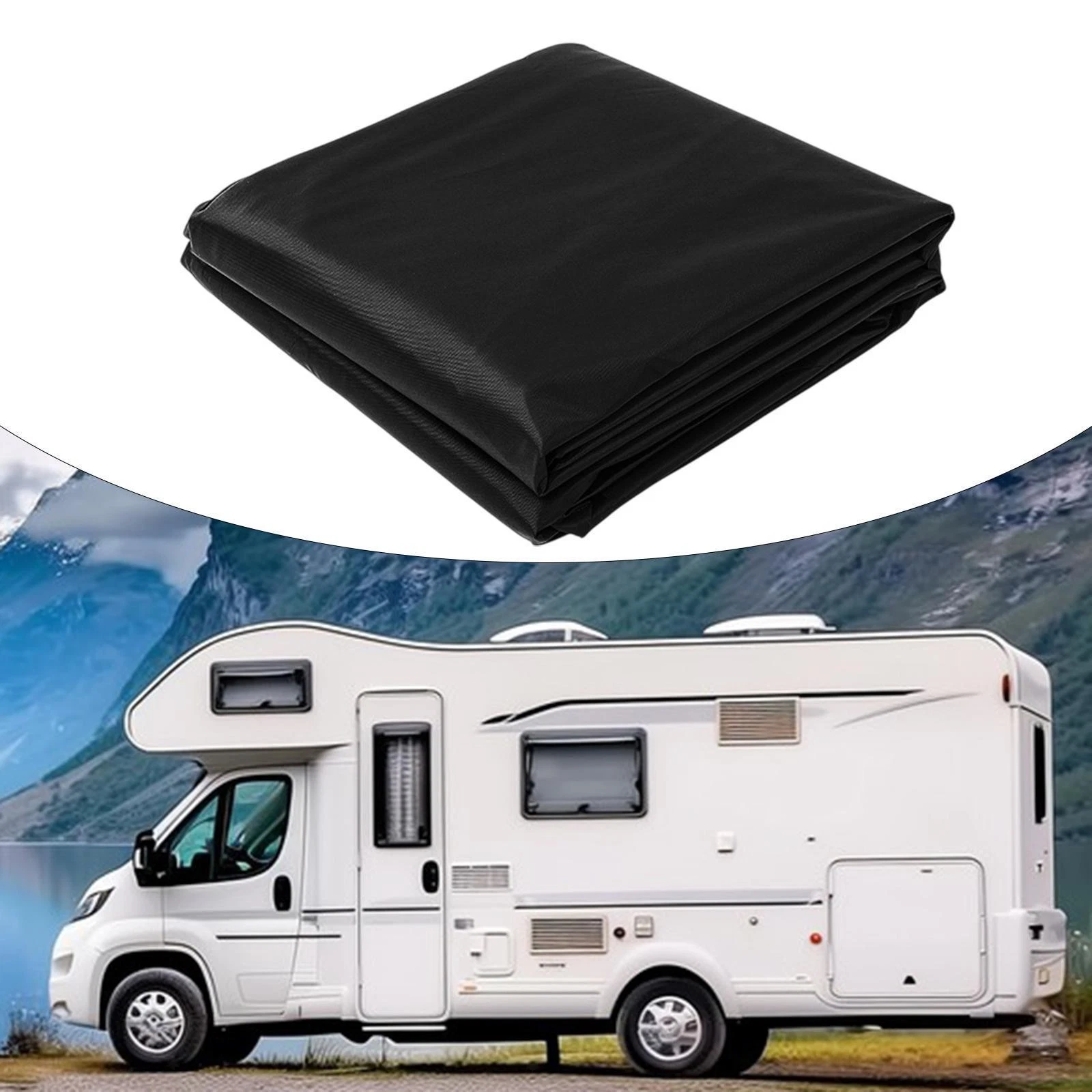 Travel Trailer Cover Roof Protector Wear Resistant Dustproof Outdoor Windproof
