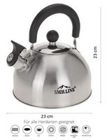 FlöTenkessel Wasserkessel Wasserkocher Pfeifkessel 2,5L Induktion Edelstahl Tee