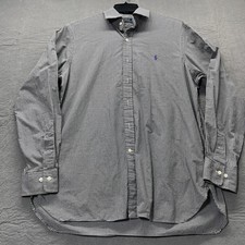 Polo Ralph Lauren Shirt 16 1/2 Black White Checker Button Down Dress