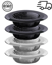 Kitchen Sink Drain Strainer 4 Pack, Stainless Steel and Black Mesh,Sink Strainer