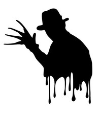 Freddy Krueger 1/2 body VINYL DECAL dvd bumper sticker laptop HORROR movie
