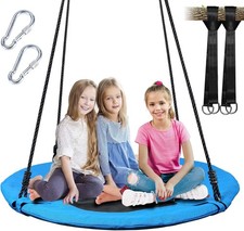 40 Inch Tree Swing for Kids Round Saucer Swing with Straps for Outdoor Use