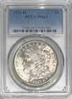 1921-D Morgan Silver Dollar, PCGS MS 64