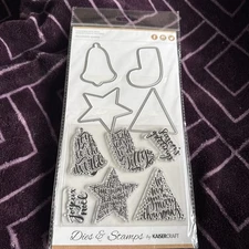 Kaisercraft - Christmas Quotes Stamp & Die Set - NEW - Four Dies, Six Stamps ￼