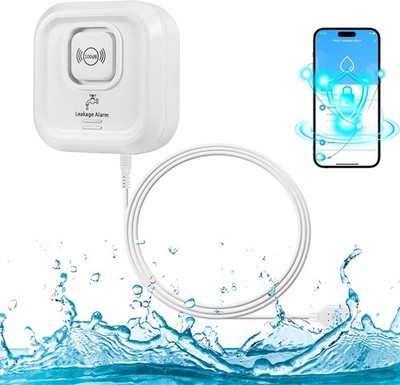Wassermelder WLAN 100 dB Lauter Wassersensor mit Smart Life App Fernbedienung -