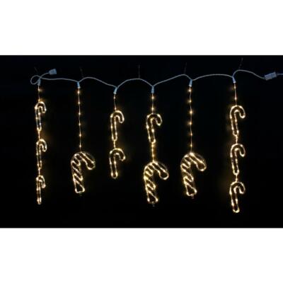 150-Light Warm White Micro Dot LED Candy Cane Icicle Light Christmas Lights