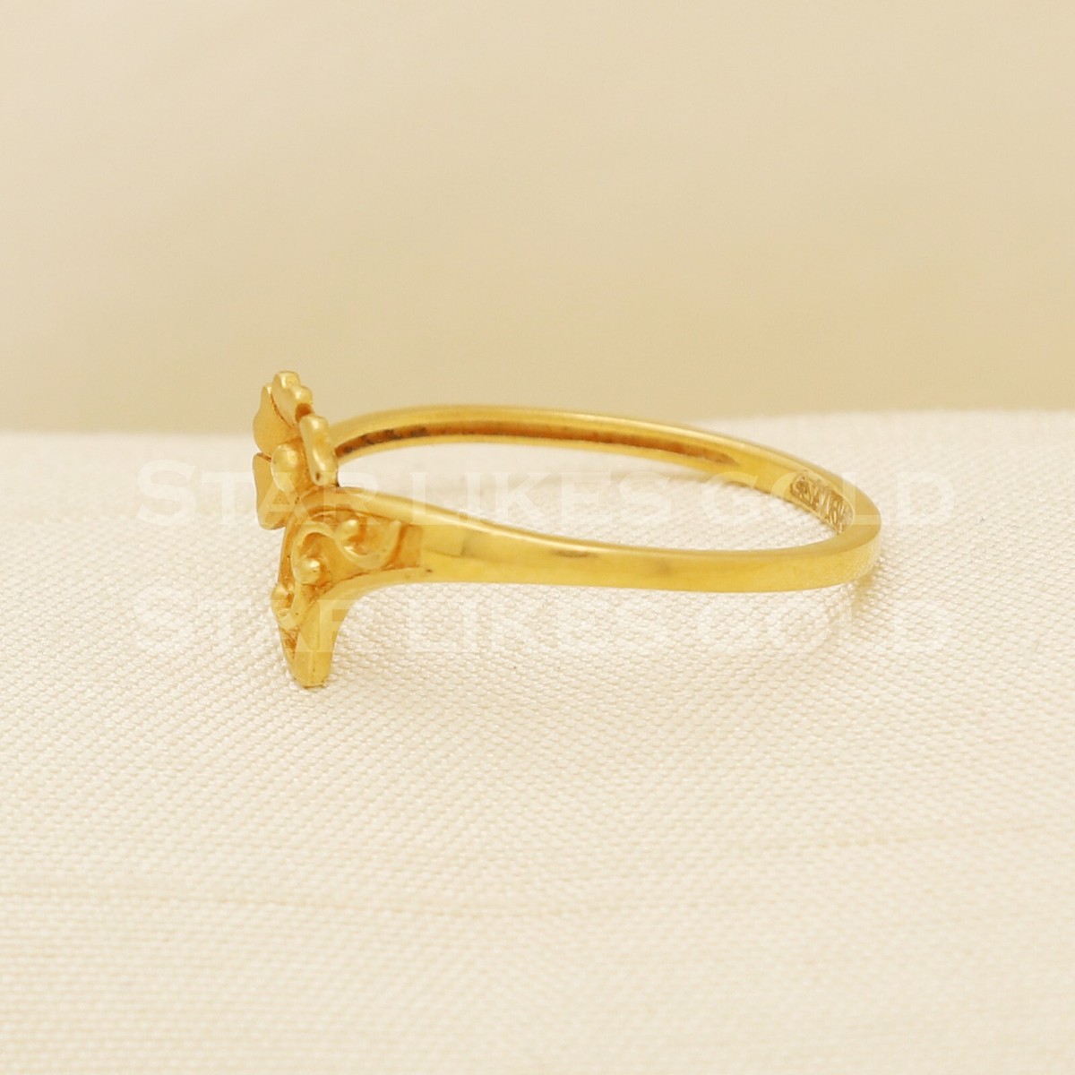 Floral Ring 22K Yellow Gold Hallmark Solid Fine Jewelry | eBay