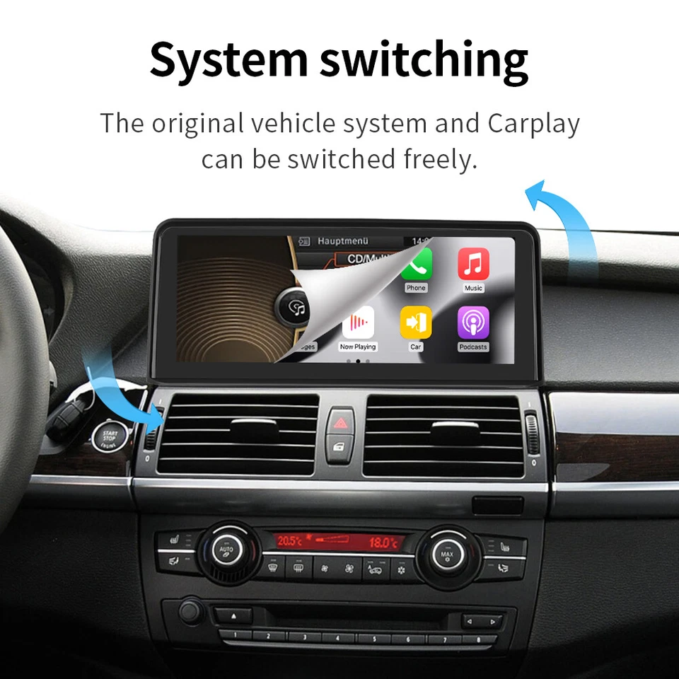 For BMW X5 E70 X6 E71 CIC 2011-2013 10.25'' Android Auto CarPlay Car TouchScreen - Image 4 of 4