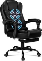 Alfordson BüRostuhl Ergonomisch LordosenstüTze Massagefunktion - Schwarz