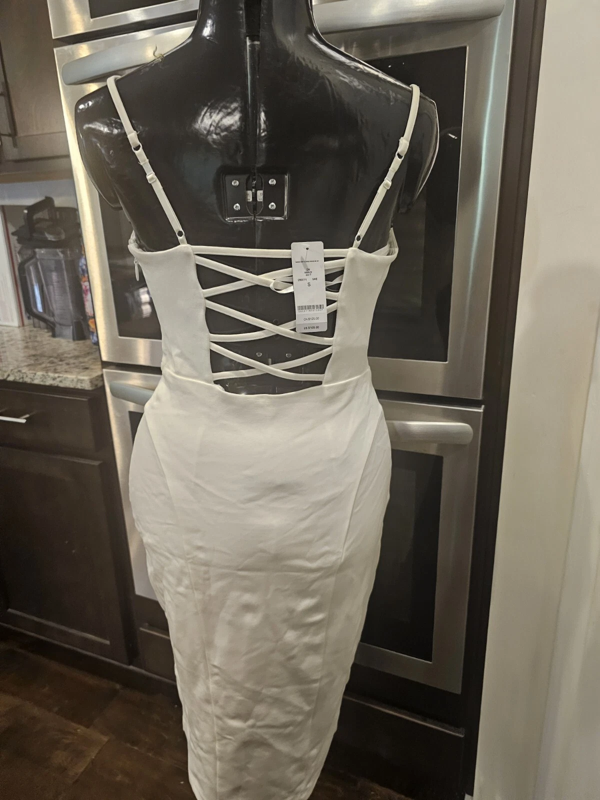 OFF WHITE Abito a tubino senza maniche senza spalline Bebe Off White piccolo