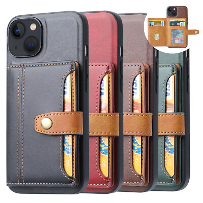 For i Phone 17 Pro Max 16 15 12 11 Pro Leather Wallet Card Back Stand Flip Case