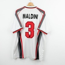 Maldini 3 AC Milan Jersey 1997 98 Sz L Retro Football Vintage Shirt Away Soccer