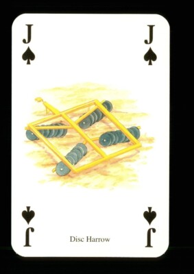 1 x Spielkarte einer Scheibenegge - Landmaschinen   Pikbube   ZU 05