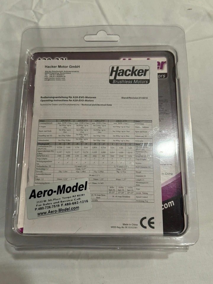 Hacker A20-22L   Electric Brushless RC Remote Control Airplane Motor - Image 3 of 4