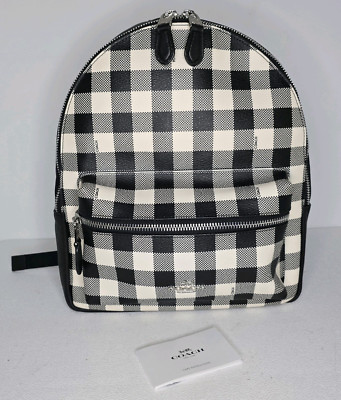 Coach Medium Charlie Backpack With Gingham Print - F38949-NWOT